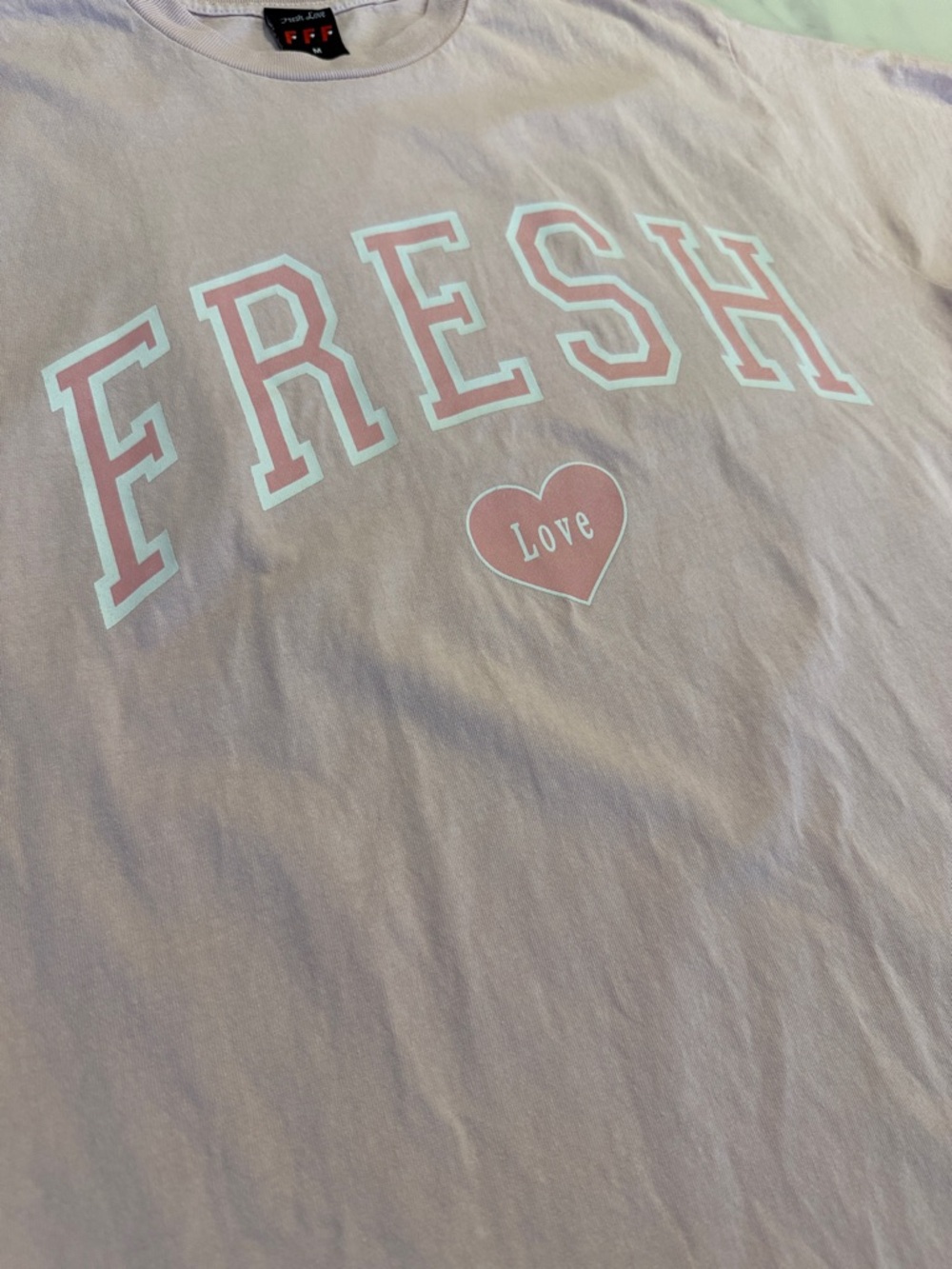 THE FRESH LOVE FFF Unisex Gender Neutral Fresh Love Graphic Tee Shirt Top M Pink - Picture 5 of 11